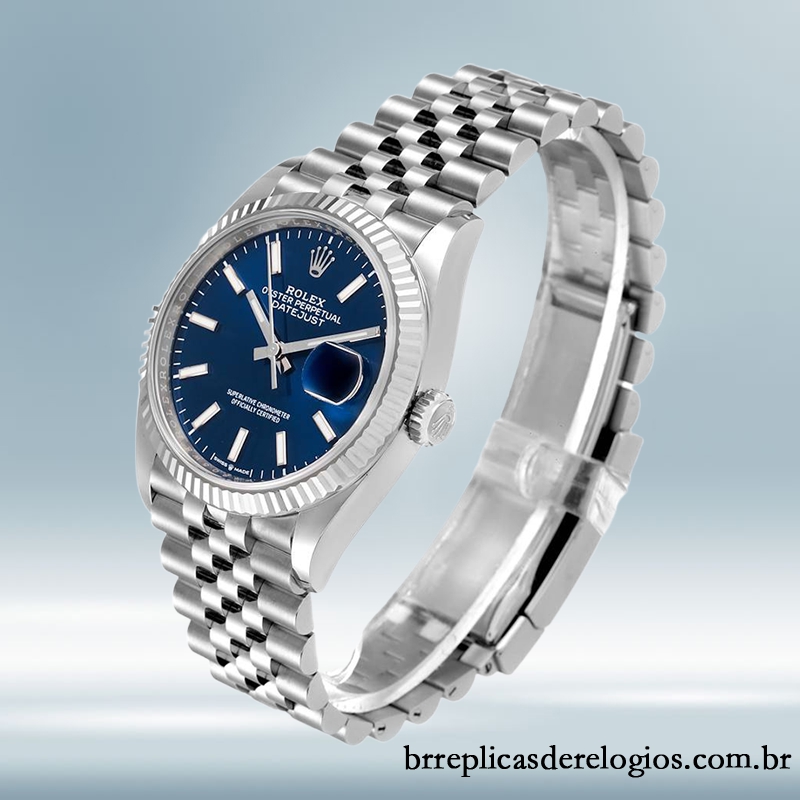 Rolex Datejust 126334 masculino 41mm Tom prata mostrador azul - As Replicas  De Relogios Mais Acessíveis De Todos Os Tempos