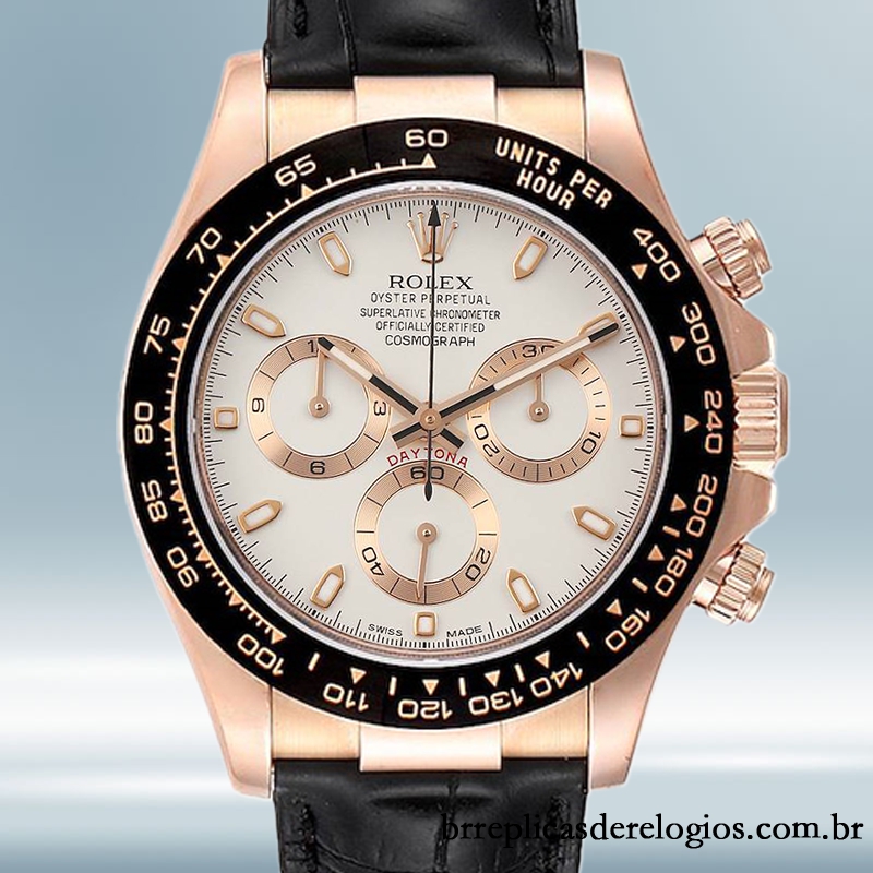 Rolex Daytona 116515 masculino 40mm mostrador branco Correia de